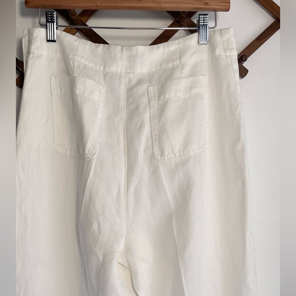 Max&Co white linen blend sailor pants trouser US size 4/Eu8 NWT - Picture 5 of 10